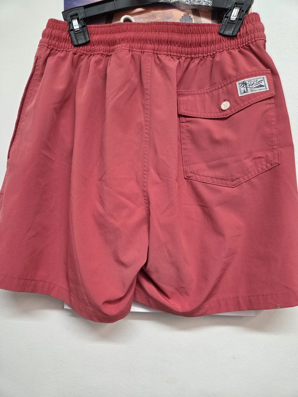 Polo by Ralph Lauren Men's Red Drawstring Swim/Active Shorts